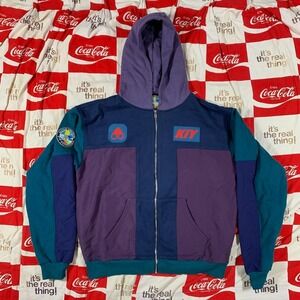 Moose Knuckles KIY Colorblock Zip Up Hoodie Jacket Purple Navy Teal Men L